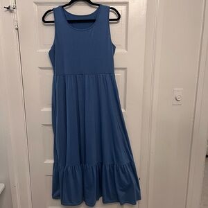 Sleeveless Blue Maxi Dress